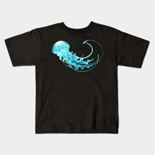 Big Luminous Jellyfish Kids T-Shirt by Blackmoon9